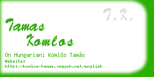 tamas komlos business card