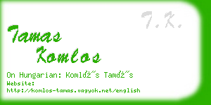 tamas komlos business card